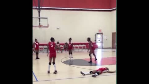 Have you ever seen a man catch a volleyball with his face