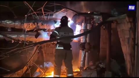 The aftermath of Grad MLRS hit by Ukraine
