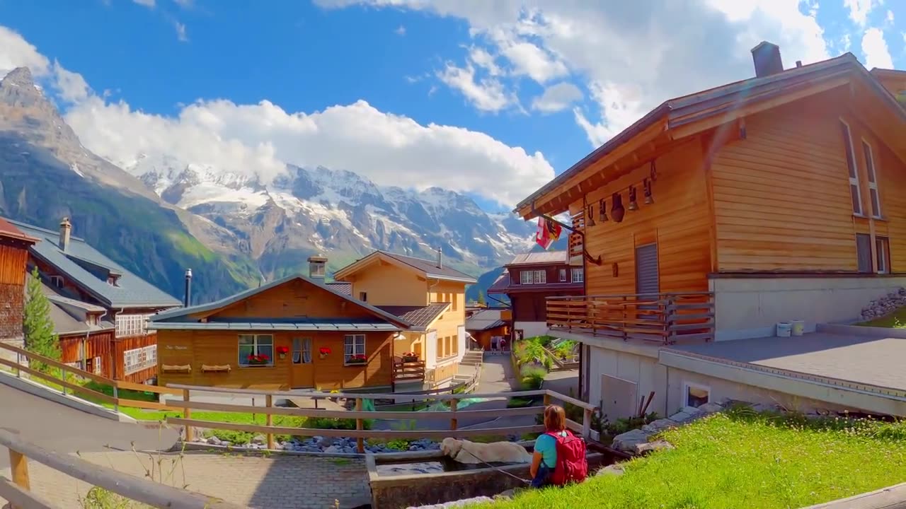 Mürren 4K, a Stunning Mountain Village offering amazing panoramic views of the Alps in Switzerland