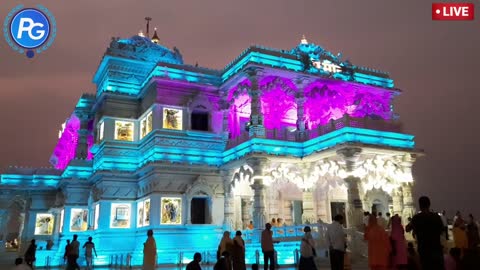 prem mandir vrindavan temple light show night view _ prem mandir full light effects