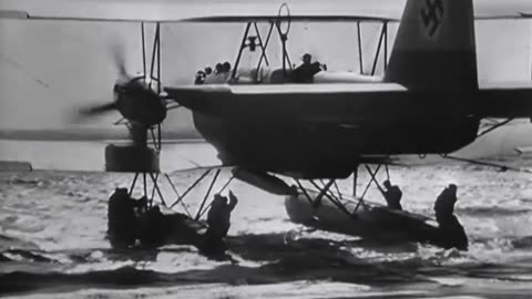 Heinkel He 59 biplane floatplanes on exercise during the late 1930s