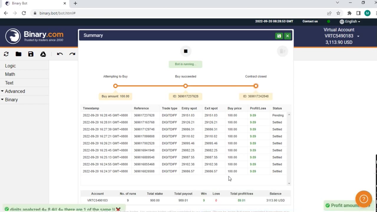 BINARY BOT TRADING $100 PROFITS IN 5 MINUTES BEST PREMIUM BIT OF ALL TIME