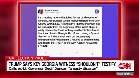 Controversy Surrounds Testimony: Trump Voices Concerns About Key Georgia Witness