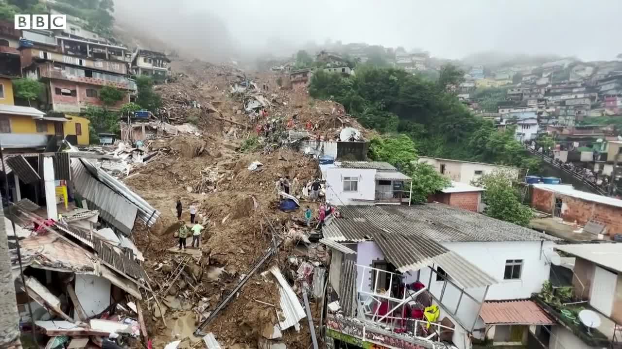 Deadly landslides wreak havoc in Petrópolis, Brazil - BBC News