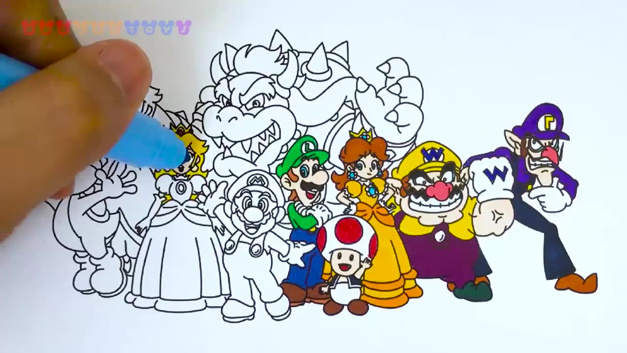 How to draw super mario characters