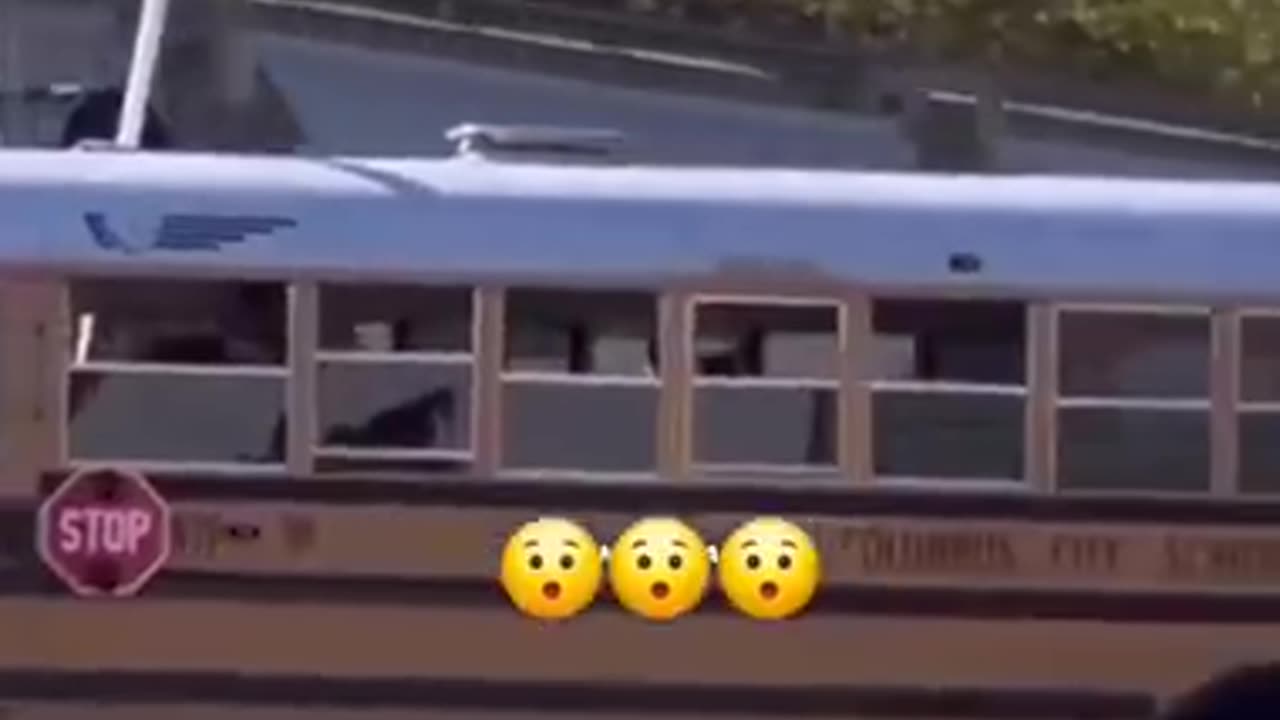 School bus at a railroad crossing.