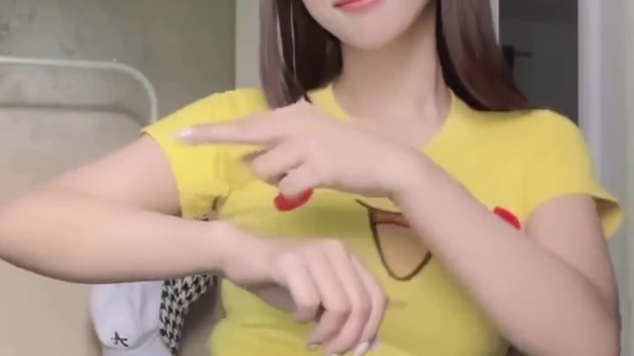 Cute girl dancing with pikachu