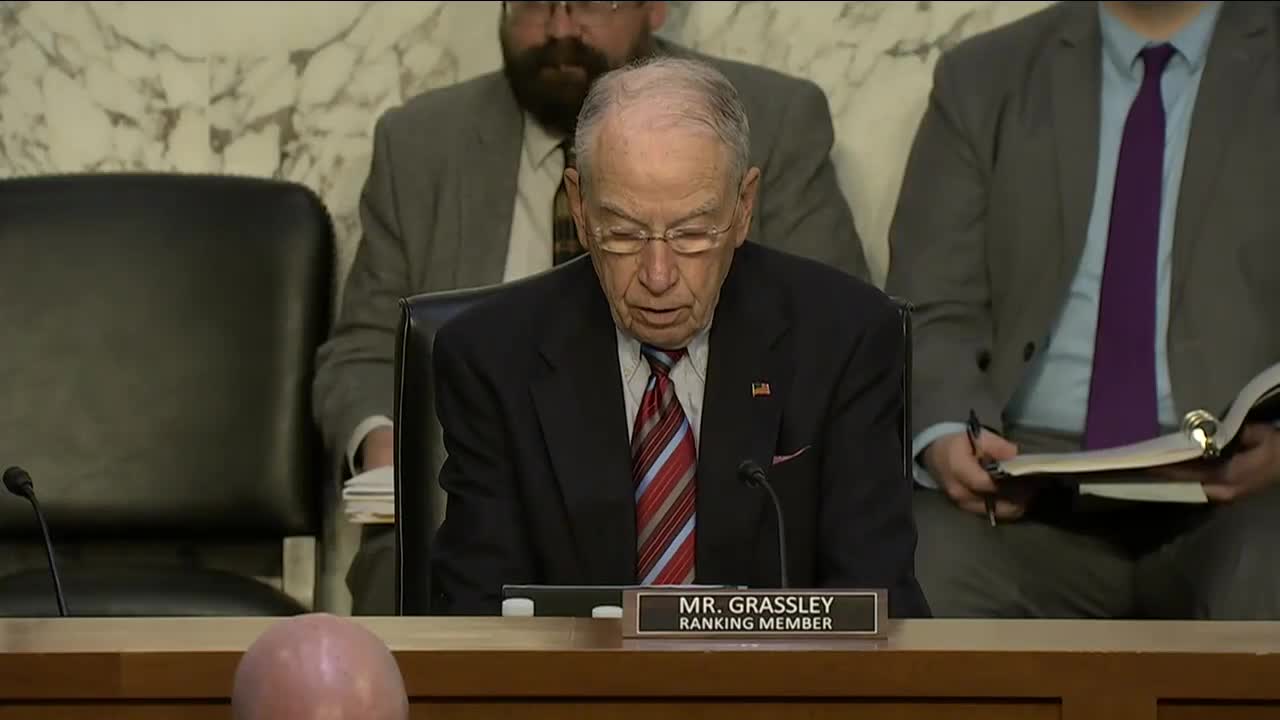 Sen Chuck Grassley Questions Witness at Judiciary Committee Hearing on the Oversight of Bureau of Prisons