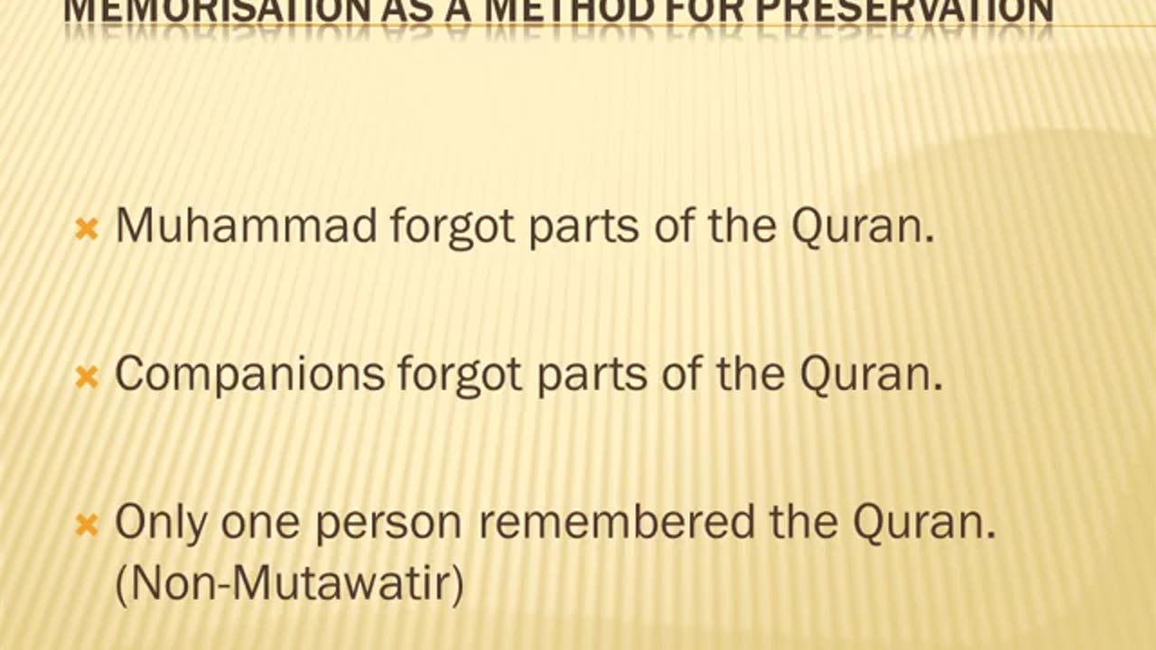 Part 1 The Quran's Preservation Islam The Honest Truth