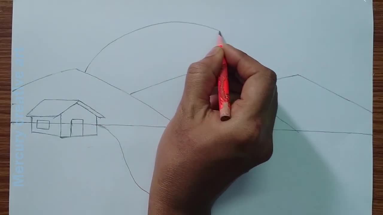 How to draw a beautiful rainbow scenery