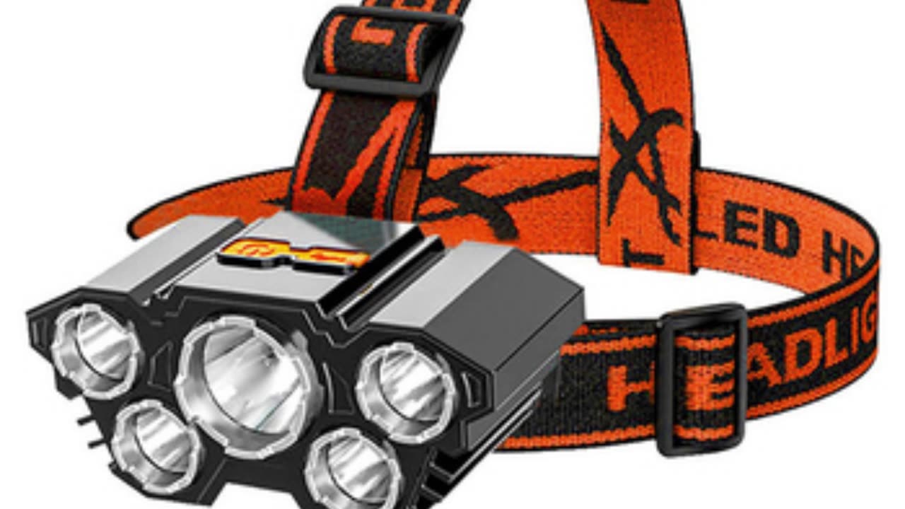 USB Rechargeable Headlamp Portable 5LED Headlight Built in Battery