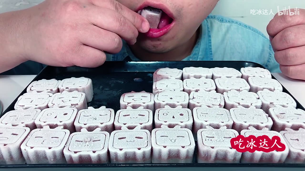 Eat 48 frozen red bean-flavored mini TVs in one sitting and listen to the crunchy, rustling sound