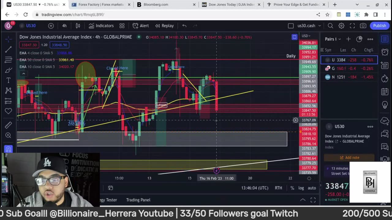 Day trading | Billionaire_Herrera | FTMO | 02/17/2023 Livestream