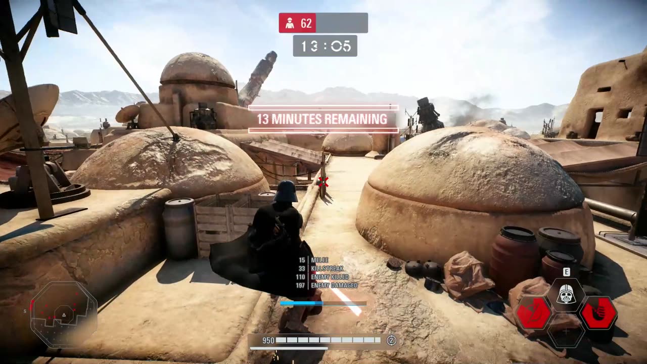 SWBF2 2017: Arcade Onslaught Darth Vader Mos Espla Gameplay