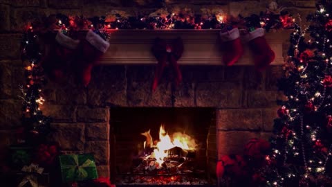 Christmas 2024 fireplace scene montage