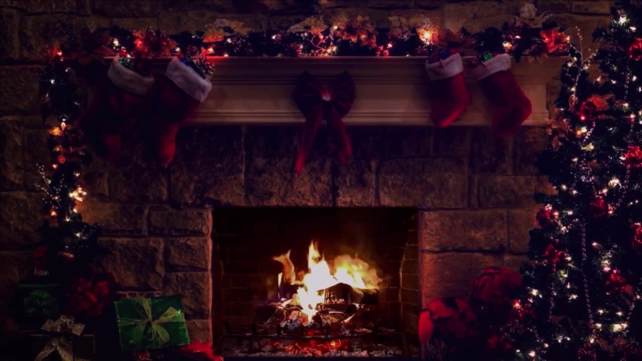 Christmas 2024 fireplace scene montage