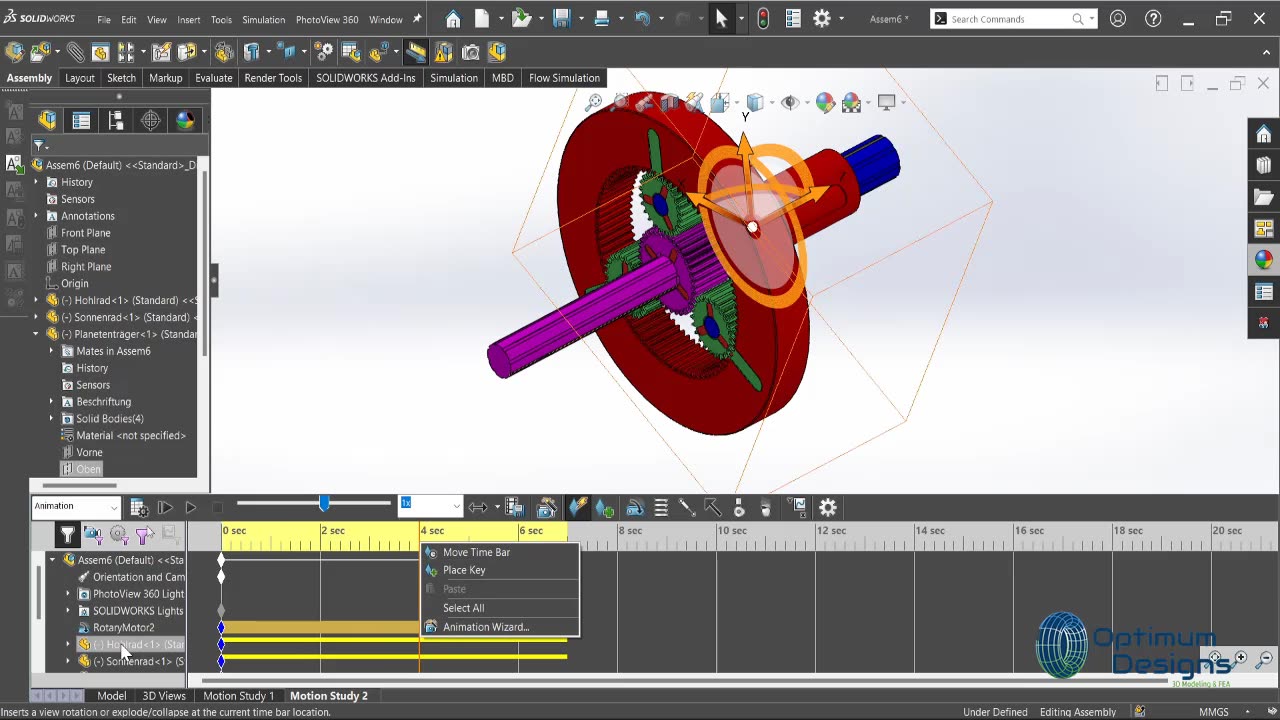 SolidWorks Tutorial~ How to simulat Planetary Gears simuation in #solidworkstutorial #drawing #tips