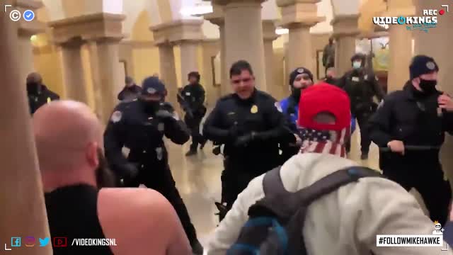 Capitol Police brawls with handful of rioters inside the fully sealed building