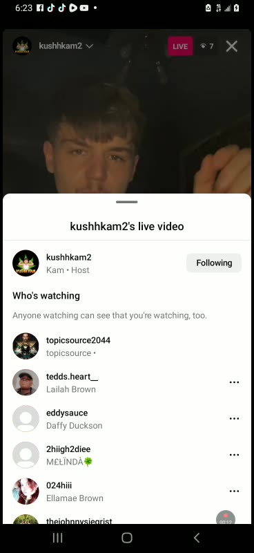 Kushhkam Instagram live 8/21/23