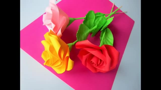 How to make roses in paper__Faire des roses en papier