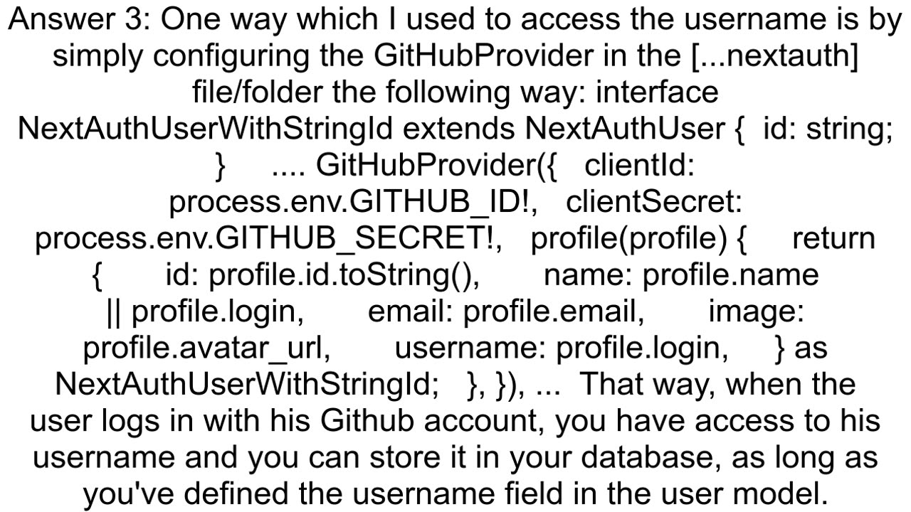 How to get username in NextAuth for Github Provider