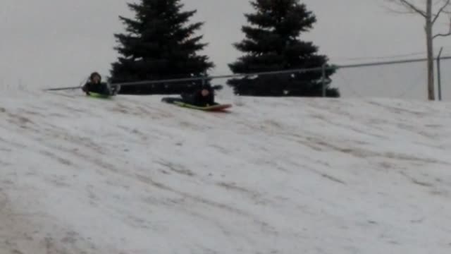 Sledding in a winter wonderland