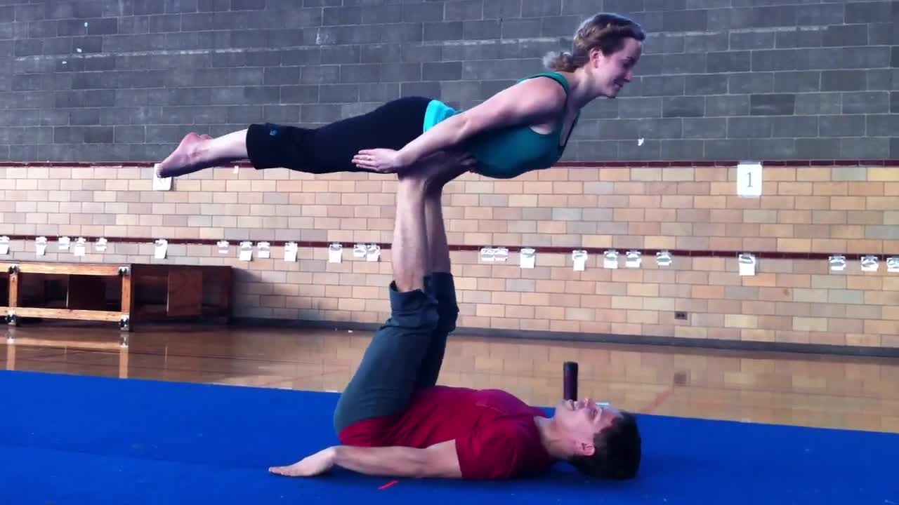 Funny Acrobatics Partner Yoga