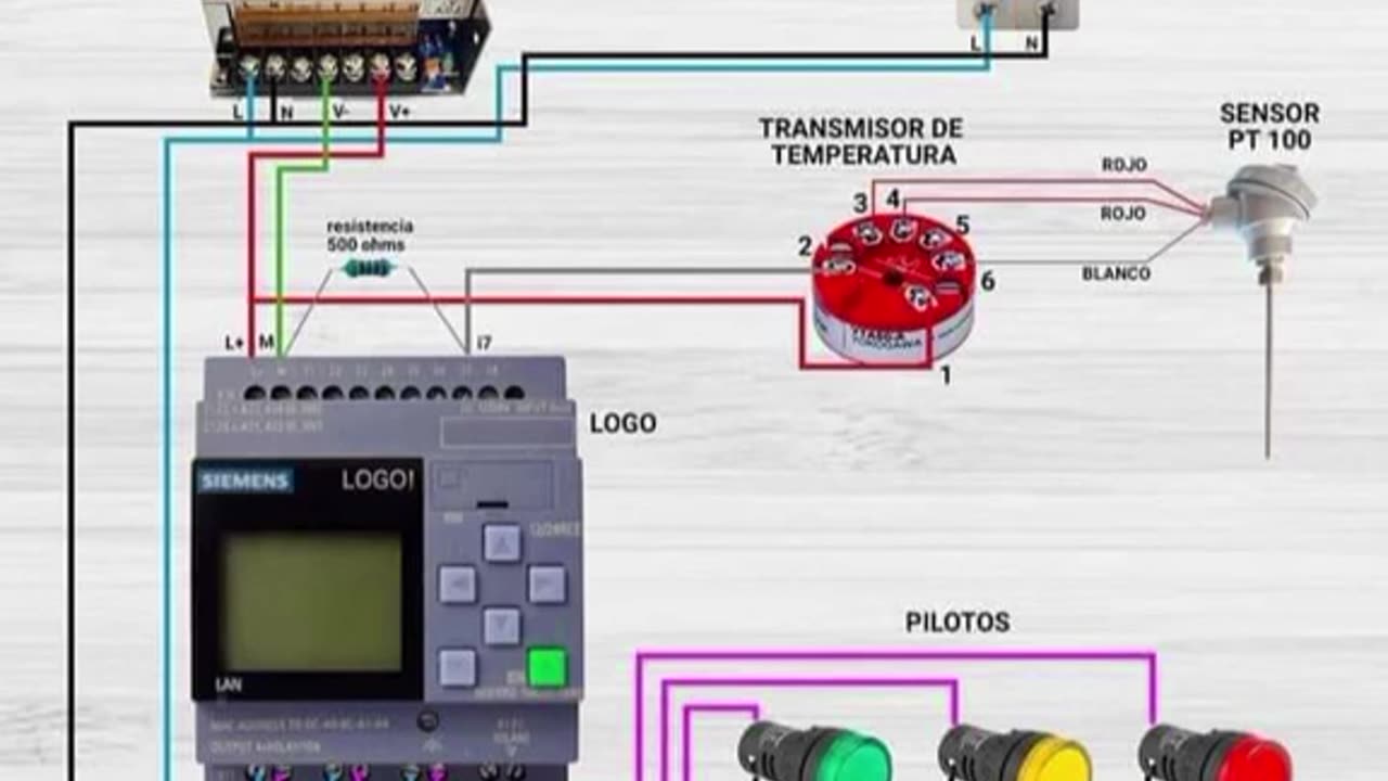 PLC & PT100 Sensor Connection Wiring