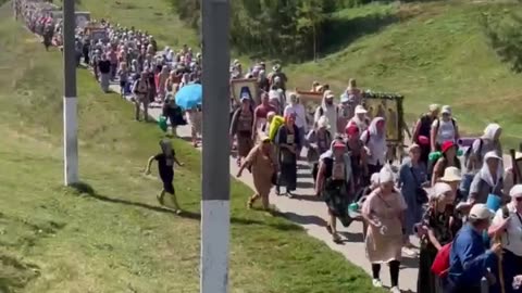 Ukrainian Orthodox Christians on a procession