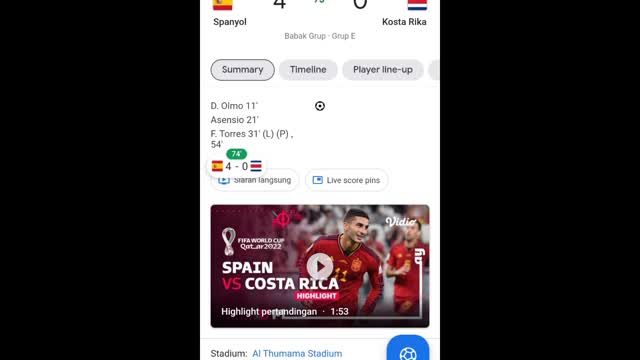 World Cup Qatar: Spanyol vs Kosta Rika