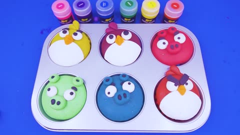 Satisfying Video l How To Make Playdoh Ice Cream With Angry Birds Surprise Eggs Cutting