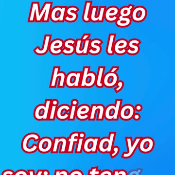 "Jesús Tranquiliza: No Teman, Soy Yo" Mateo 14:27.#shortvideo #short #youtubeshorts #ytshorts