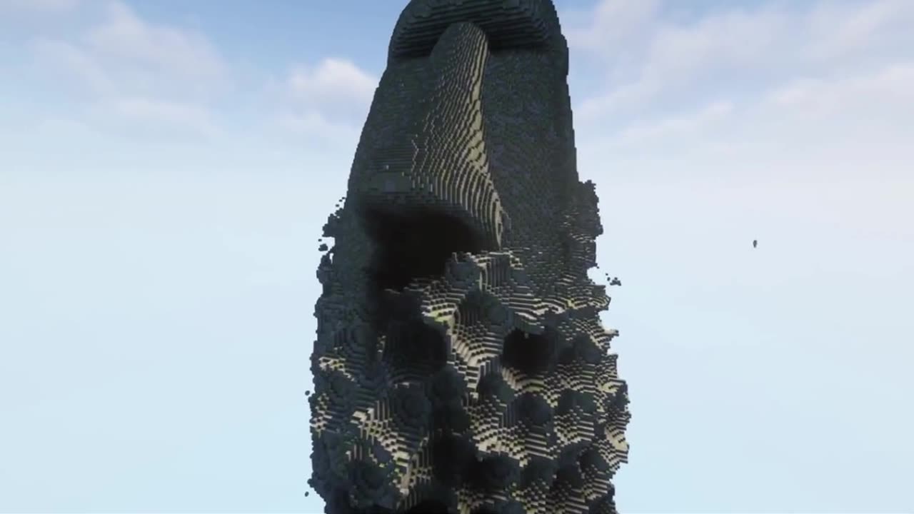 Sculpting a Moai in Minecraft