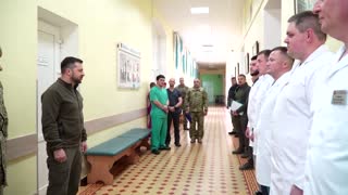 President Zelenskiy visits wounded Ukrainian soldiers