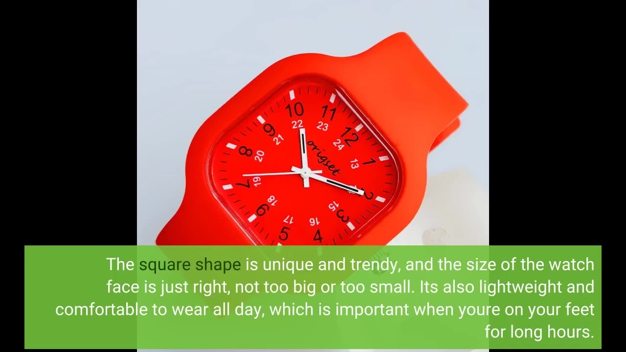 origset Women Watch Square 24 Hour 3-Hand Easy to Read Time for Nurse Medical Students Teachers