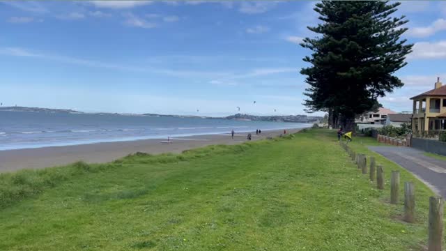 peaceful moment at orewa beach