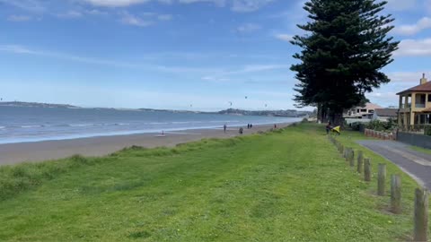 peaceful moment at orewa beach