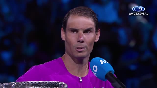 Rafael Nadal overwhelmed with emotion after 21st Grand Slam victory | Australian Open 2022