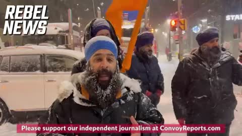 "Canadian Sikhs" arrives in Ottawa from Toronto to support "The Convoy For Freedom"