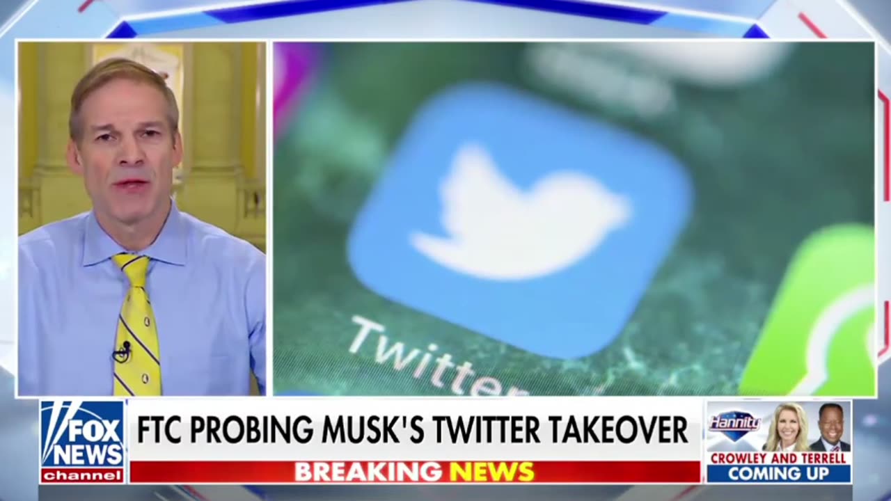 Rep. Jim Jordan: "This harassment of Twitter started when Elon Musk bought the company."