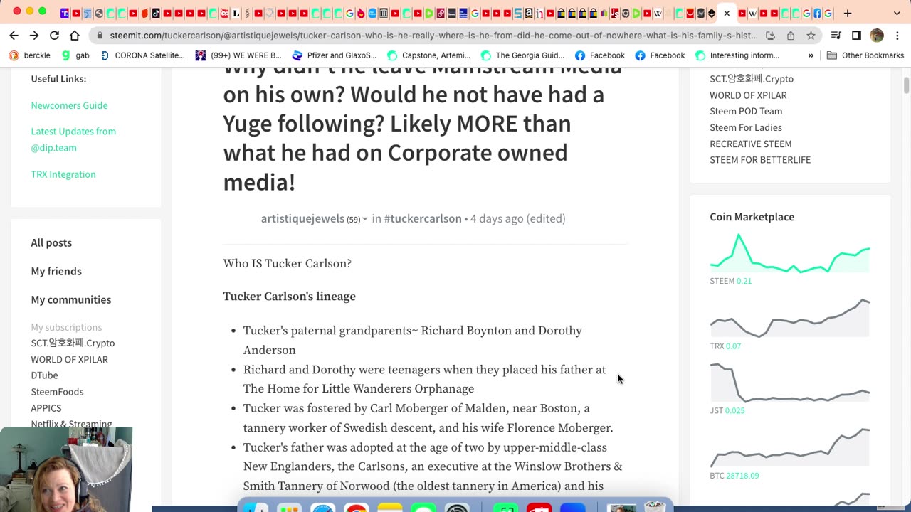 Tucker Carlson Adopted by Swanson Heiress and was denied when he applied with the CIA!