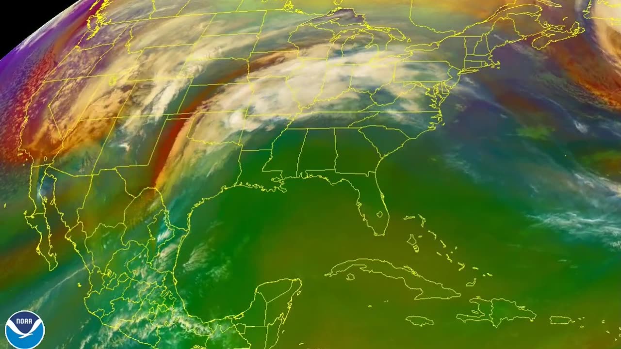 Satellite footage shows large winter storm moving coast-to-coast across US