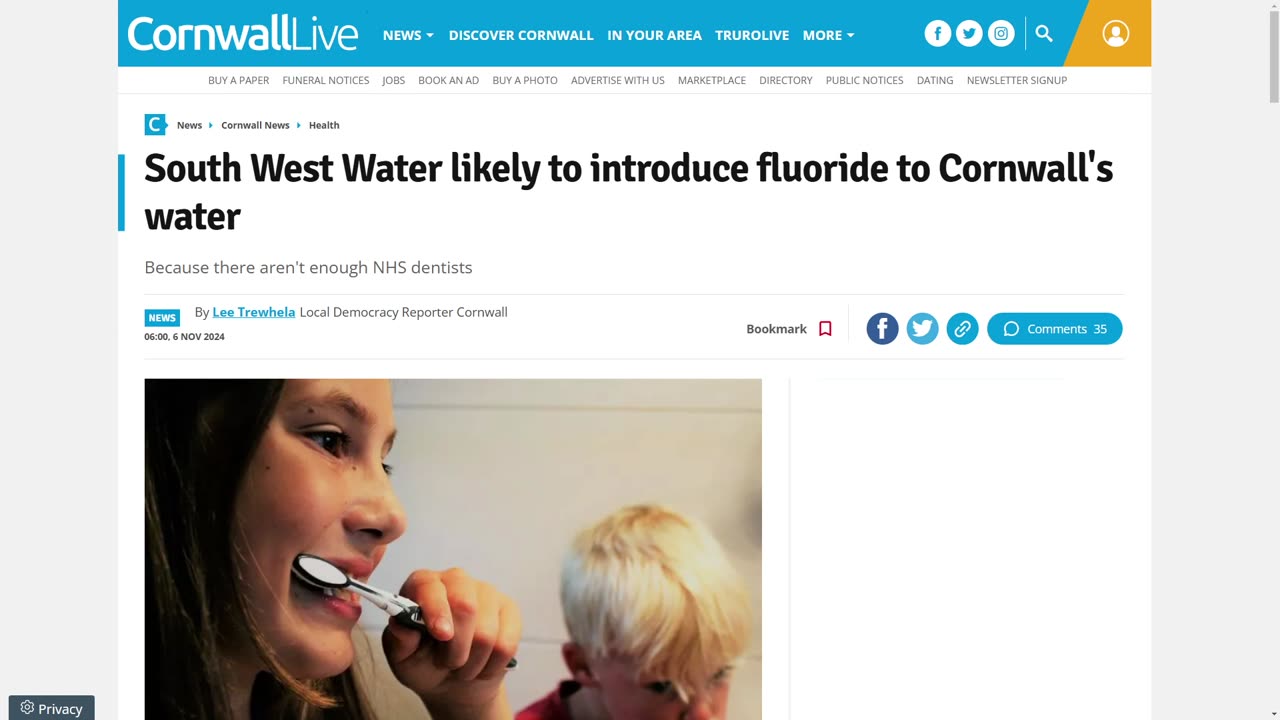 Cornwall - Fluoride in the Water