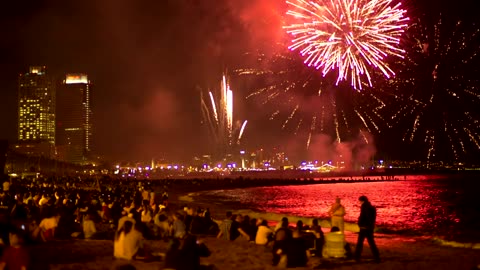 fireworks in the beach