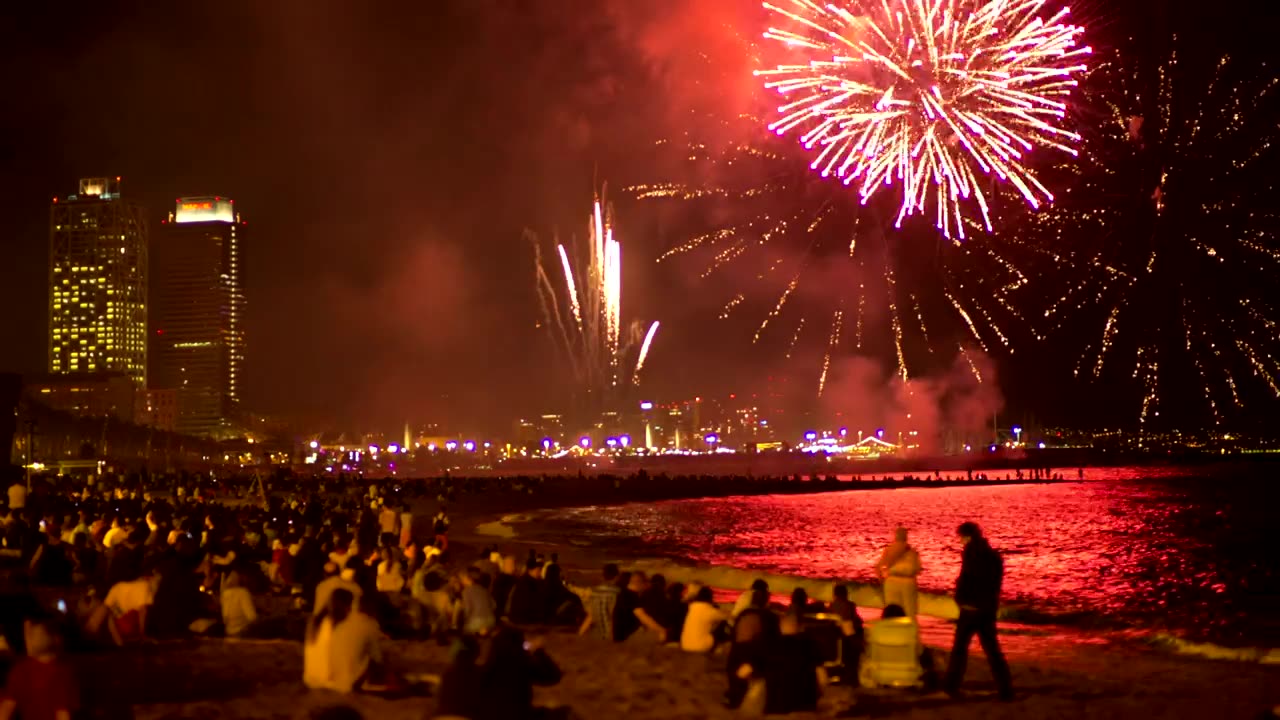 fireworks in the beach