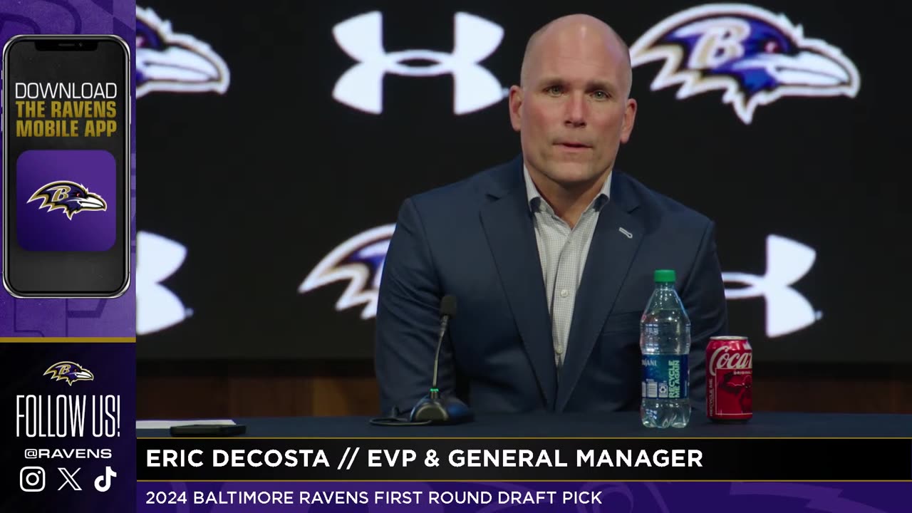 Eric DeCosta, John Harbaugh Talk About Nate Wiggins Pick | Baltimore Ravens