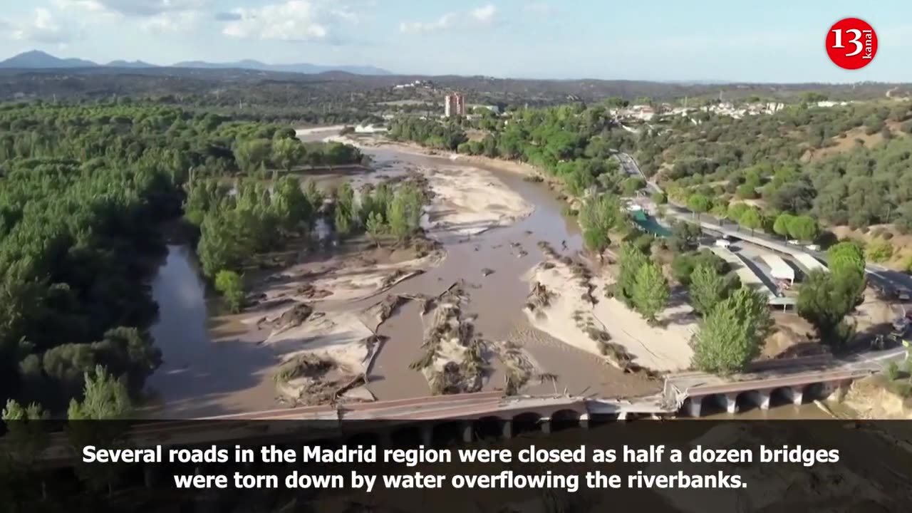 Drone footage shows extent of damage after torrential rain in Spain