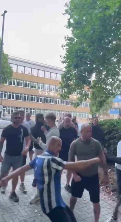 'Bristol 3.8.2024 - 15 lads from Bristol Vs 50 Antifas who are trying to hide in the hotel'