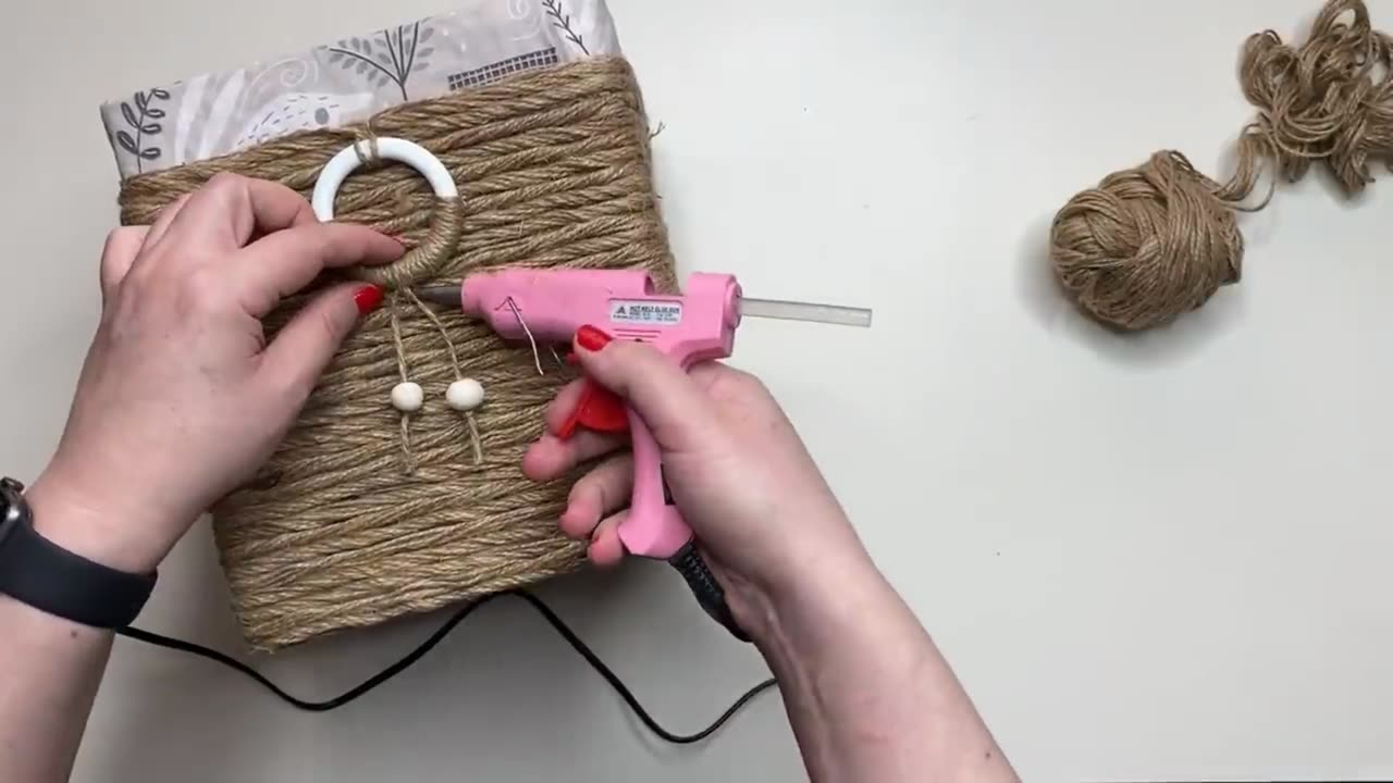 Simple Cardboard and Jute Basket Idea