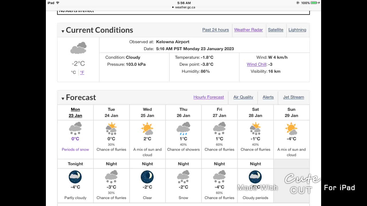 Weather For Kelowna January 23 2023